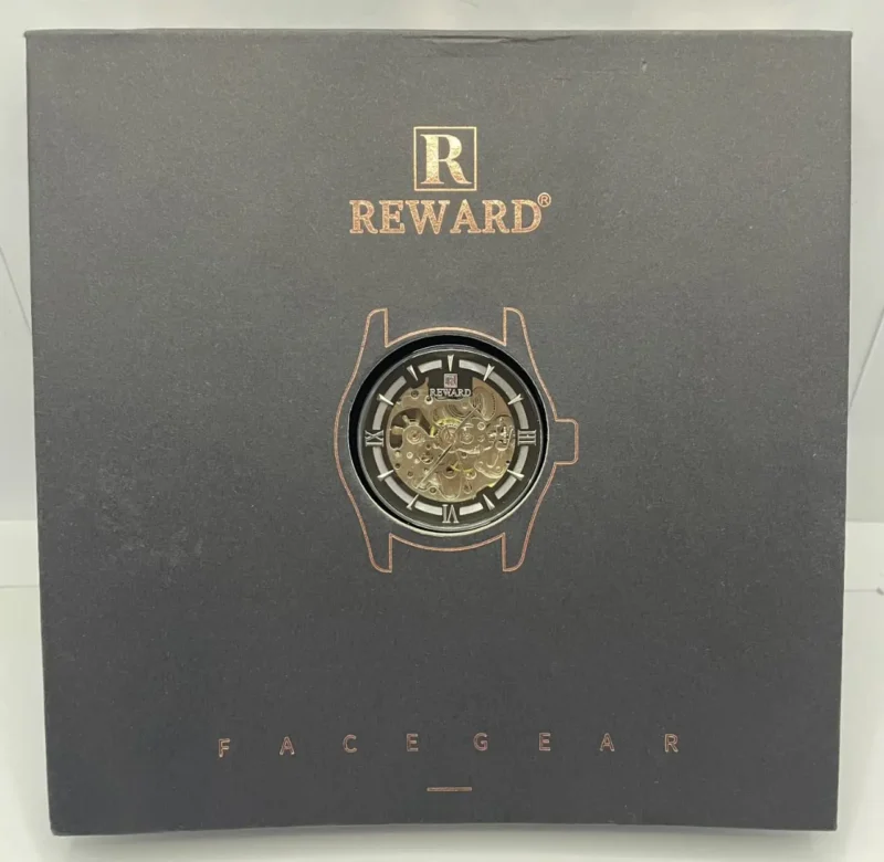 REWARD Skeleton Automatic Watch – Gunmetal Case, Dual Straps