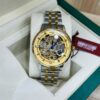 Rolex Skeleton Automatic Watch Auroxx Rolex Collection gold tone dial / Two Tone Stainless Steel Chain