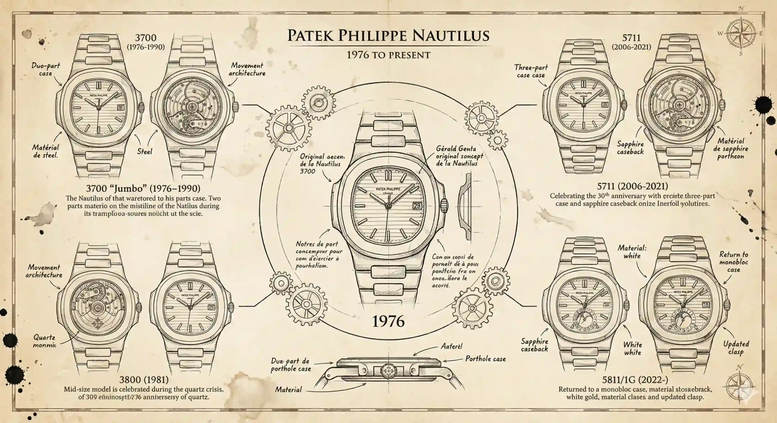 Patek philippe Nautilus | Evolution: 3700 to 5811 Ultimate