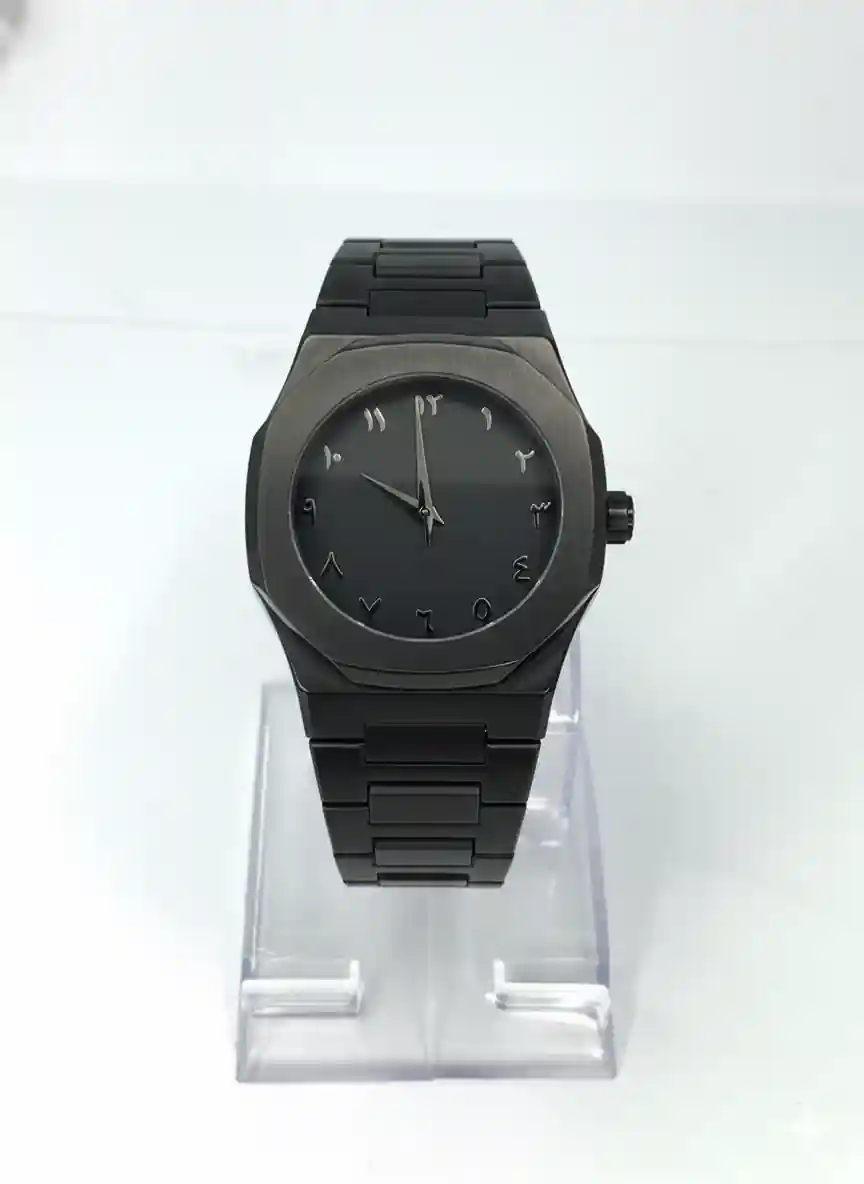 Arabic Numerals Matte Black Edition/ Stainless Steel Premium Chain Aura - Arabic / Sleek Matte Black DIal Edition / Stainless Steel Premium Chain